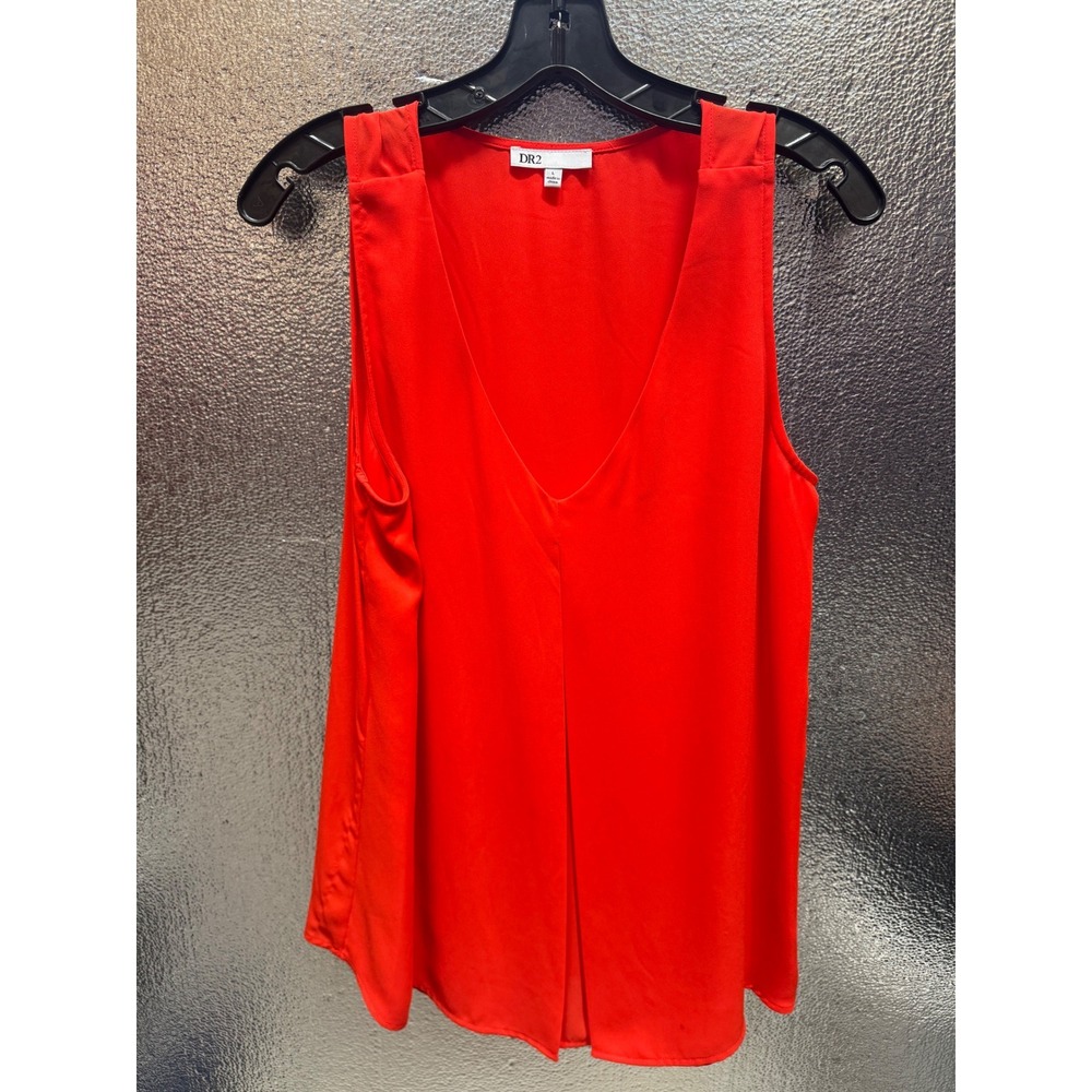 DR2 Red Sleeveless‎ V-Neck Pleat Front Blouse Top DR13878PR1 Mens Large